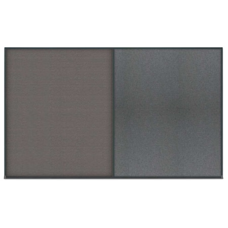 United Visual Products Single Door Radius Corkboard, 36"x36", Hea, UV7012RC-BLACK-MEDGRY UV7012RC-BLACK-MEDGRY